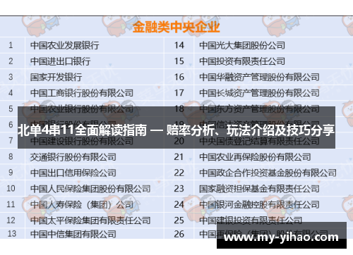 北单4串11全面解读指南 — 赔率分析、玩法介绍及技巧分享